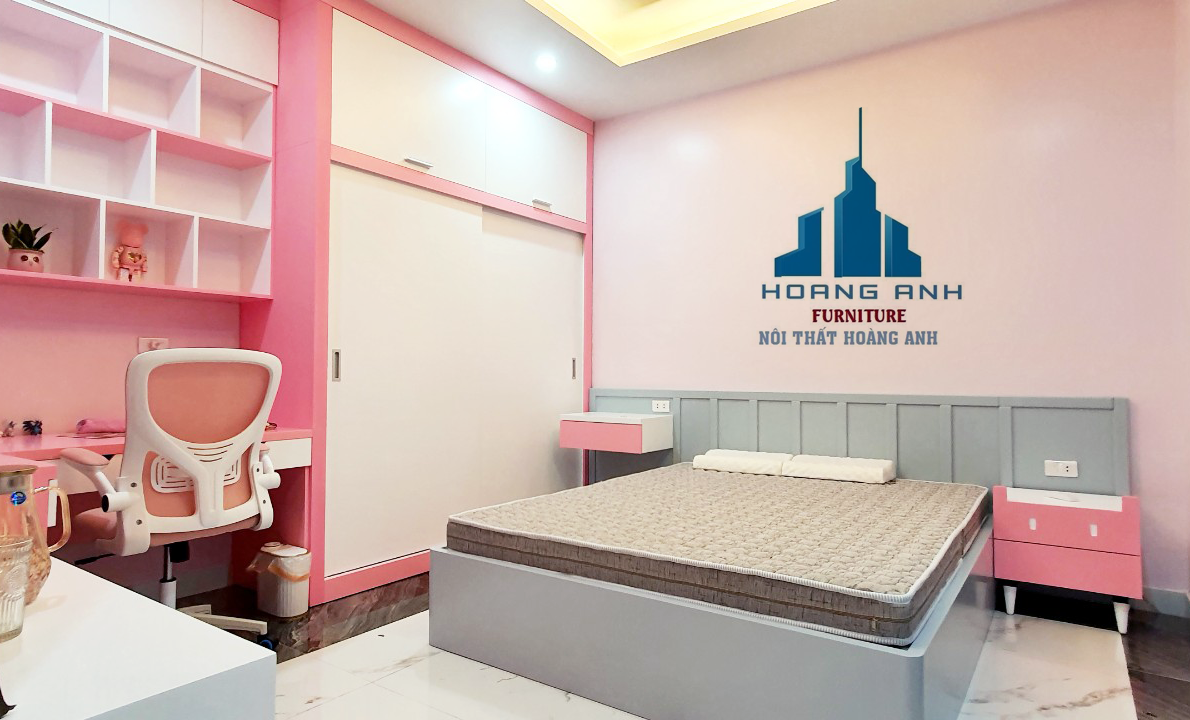 phòng ngủ màu hồng đẹp 